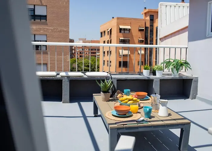 Florit Flats - Cabanyal 3 Bedroom Wifi Ac Terrace Penthouse Lejlighed