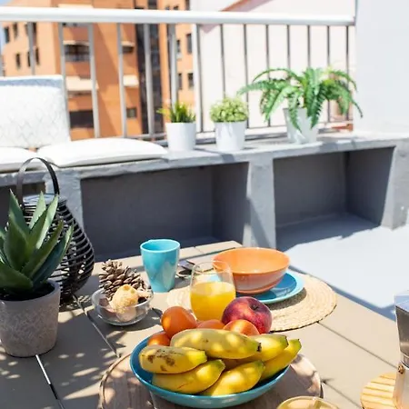 Florit Flats - Cabanyal 3 Bedroom Wifi Ac Terrace Penthouse