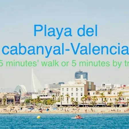 / Playa Cabanyal, Puerto, Cuidad Artes Appartamento Valenza
