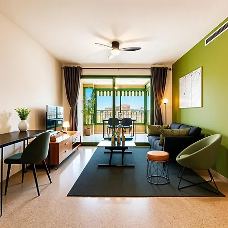 50 Meters From The Beach, With A Pool And Balcony