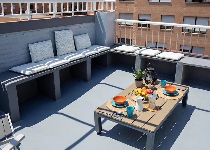 Florit Flats - Cabanyal 3 Bedroom Wifi Ac Terrace Penthouse 아파트 *