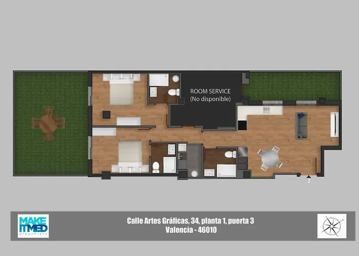 Artes 3- Private Sunny Terrace & 2 Baths Walencja