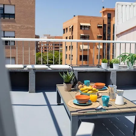 Florit Flats - Cabanyal 3 Bedroom Wifi Ac Terrace Penthouse Apartmán