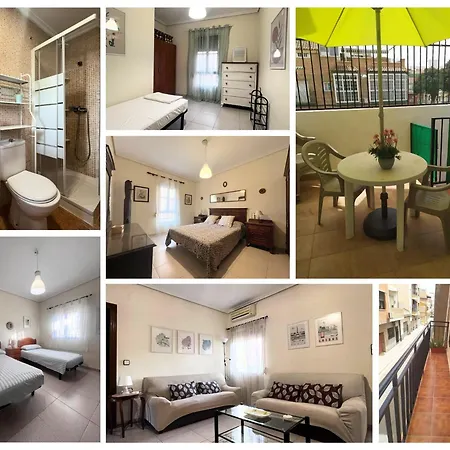 Con 5 Camas Playa 1min Con Wi-fi Alta Velocidad Patio Y Terraza Apartamento